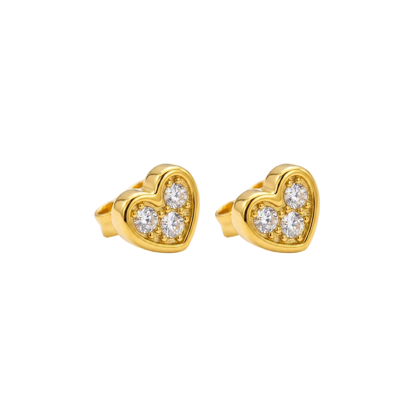 Amora Pavé Heart Stud Earrings