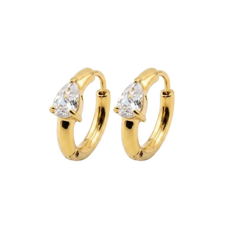 Luna Pear Huggie Earrings