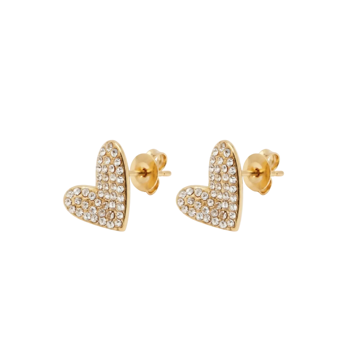 Valentina Pavé Heart Stud Earrings