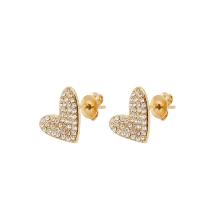 Valentina Pavé Heart Stud Earrings