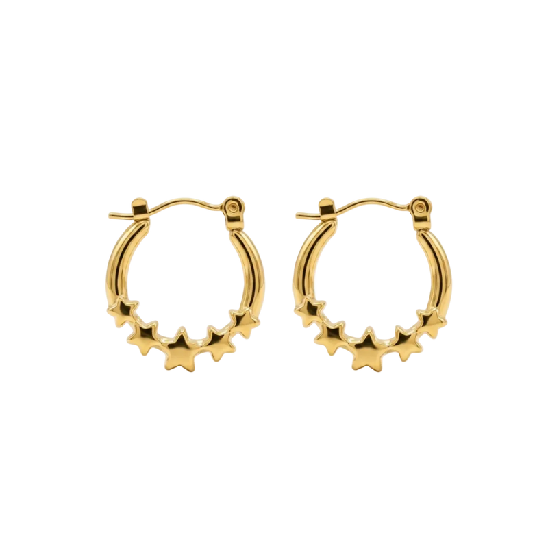 Celeste Star Hoop Earrings