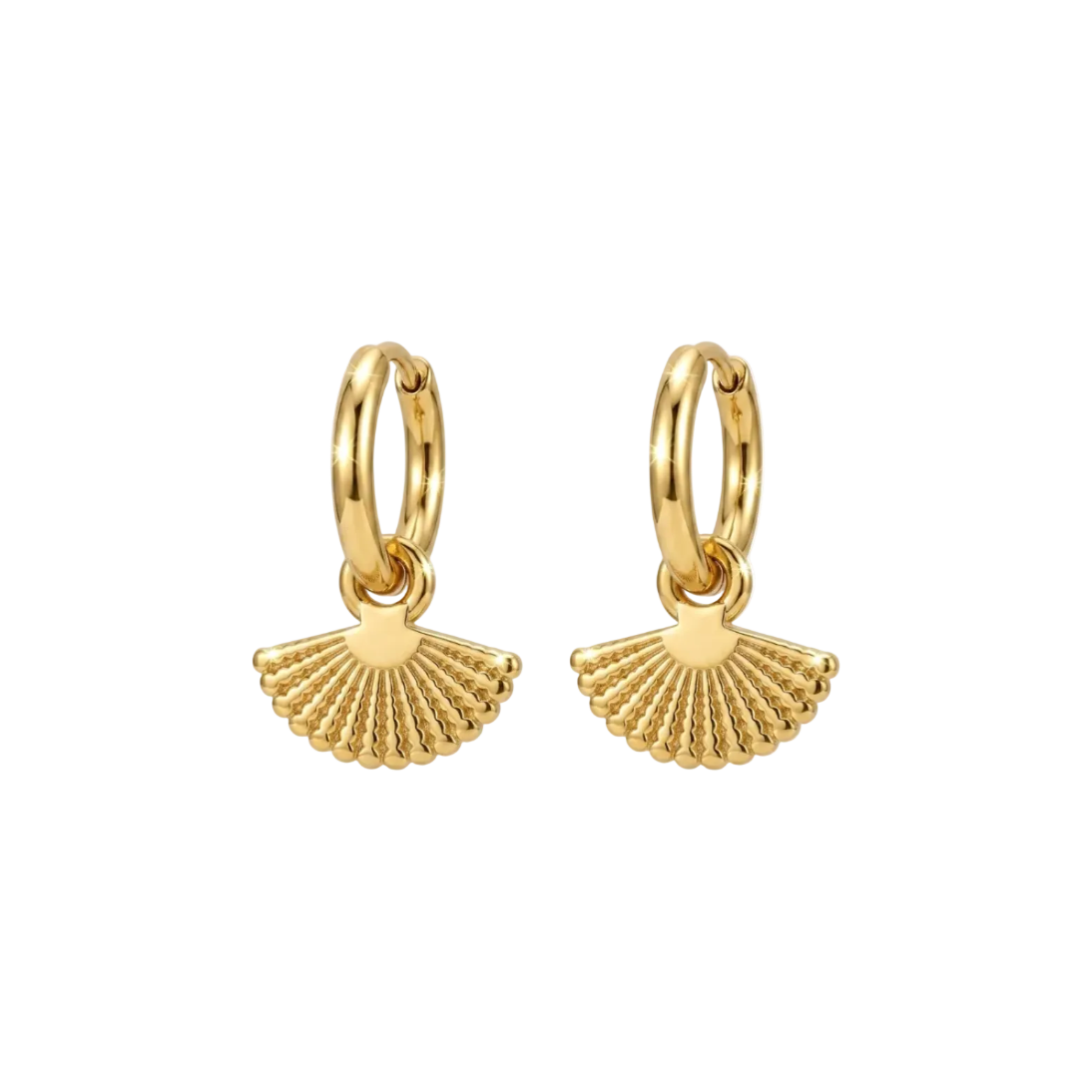 Solara Fan Drop Hoop Earrings