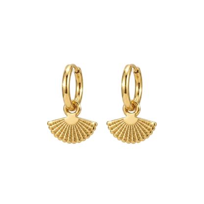 Solara Fan Drop Hoop Earrings