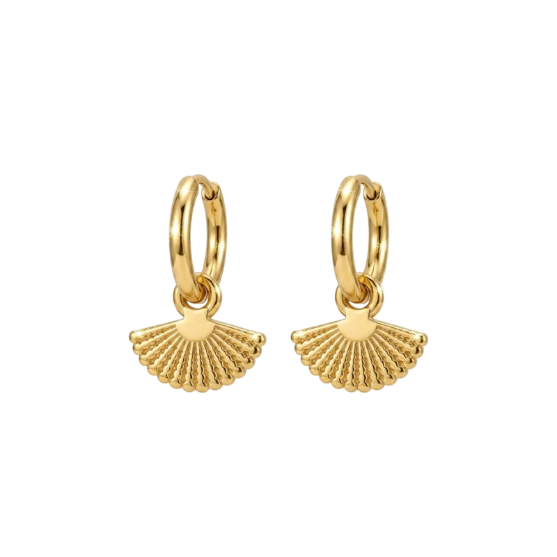 Solara Fan Drop Hoop Earrings