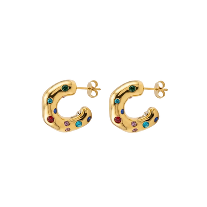 Aurora Gem Cuff Hoop Earrings