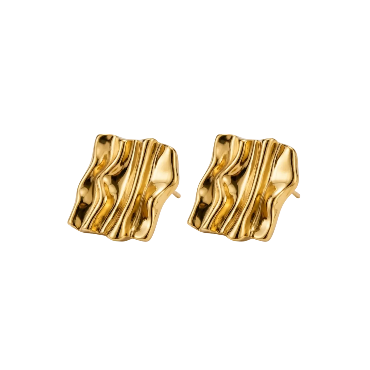 Sculpted Wave Stud Earrings