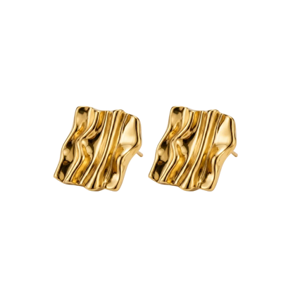Sculpted Wave Stud Earrings