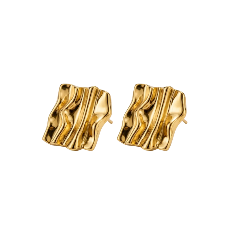 Sculpted Wave Stud Earrings
