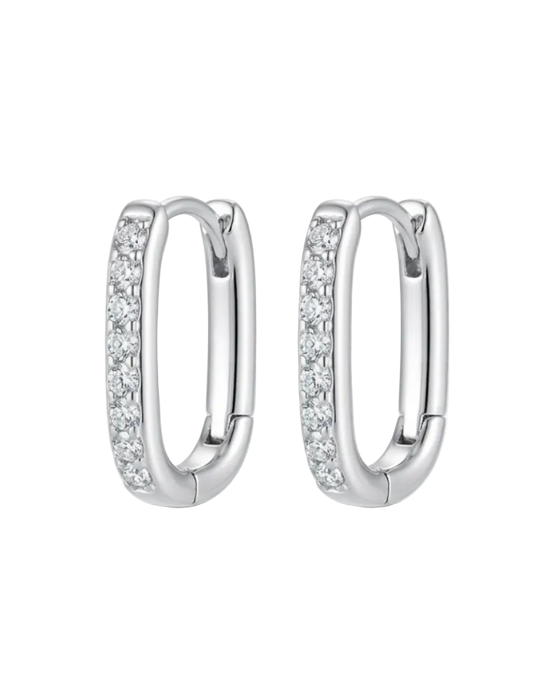 Pavé Oval Huggie Earrings
