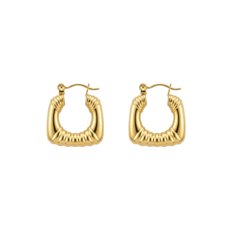 Ribbed Hoop Earrings