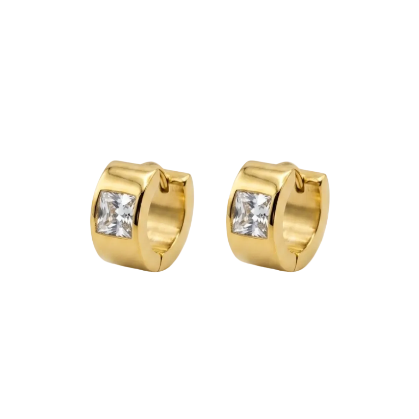 Solitaire Huggie Earrings