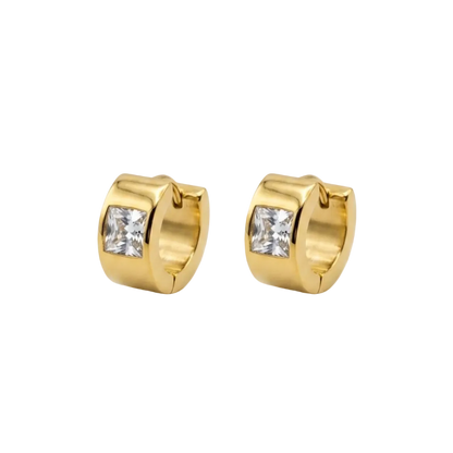 Solitaire Huggie Earrings