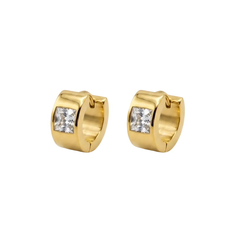 Solitaire Huggie Earrings