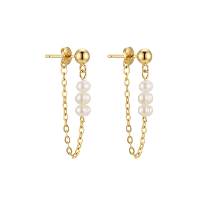 Celestine Pearl Chain Earrings