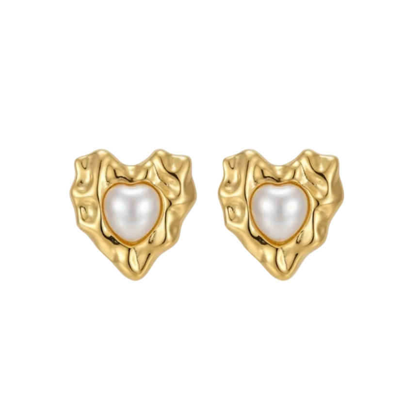 Amora Pearl Heart Earrings