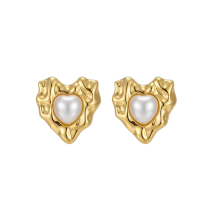 Amora Pearl Heart Earrings