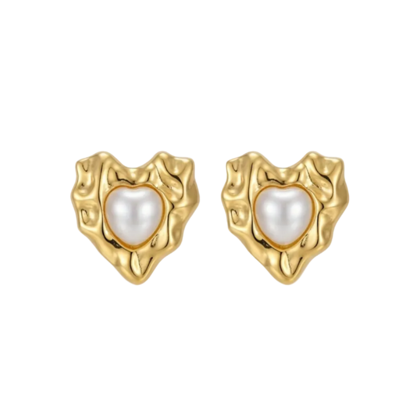 Amora Pearl Heart Earrings
