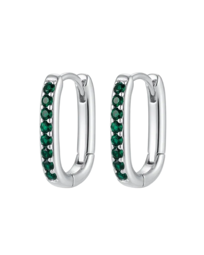 Pavé Oval Huggie Earrings
