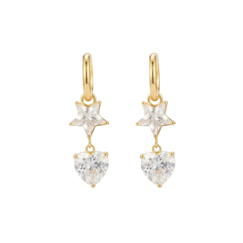 Stella Heart & Star Drop Earrings