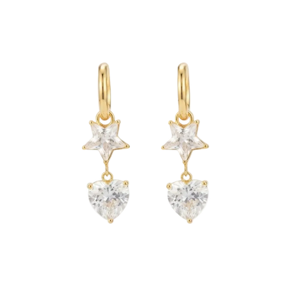 Stella Heart & Star Drop Earrings