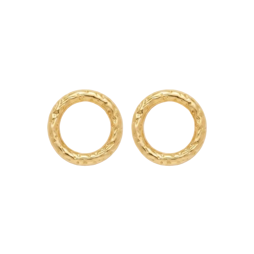 Textured Circle Stud Earrings
