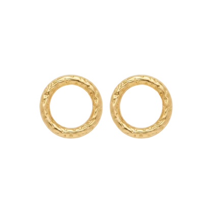 Textured Circle Stud Earrings