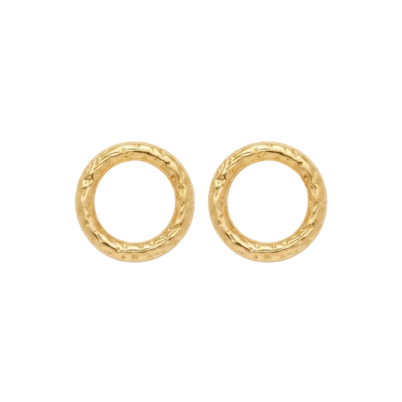 Textured Circle Stud Earrings