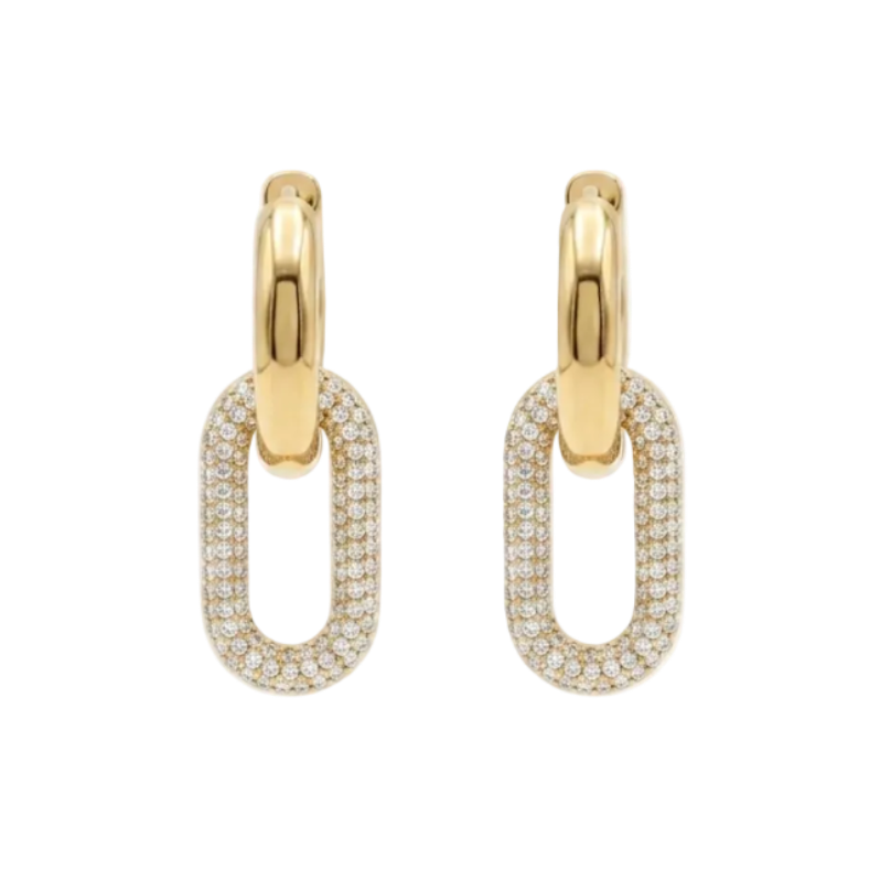 Valencia Pavé Link Drop Earrings