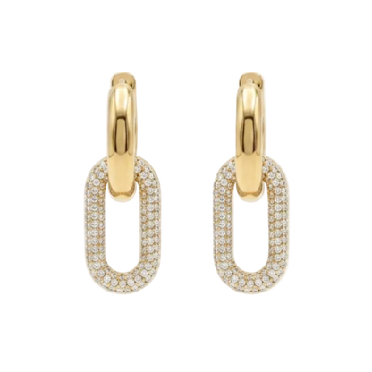 Valencia Pavé Link Drop Earrings