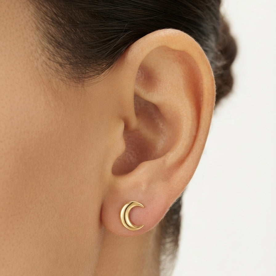 Selene Crescent Stud Earrings