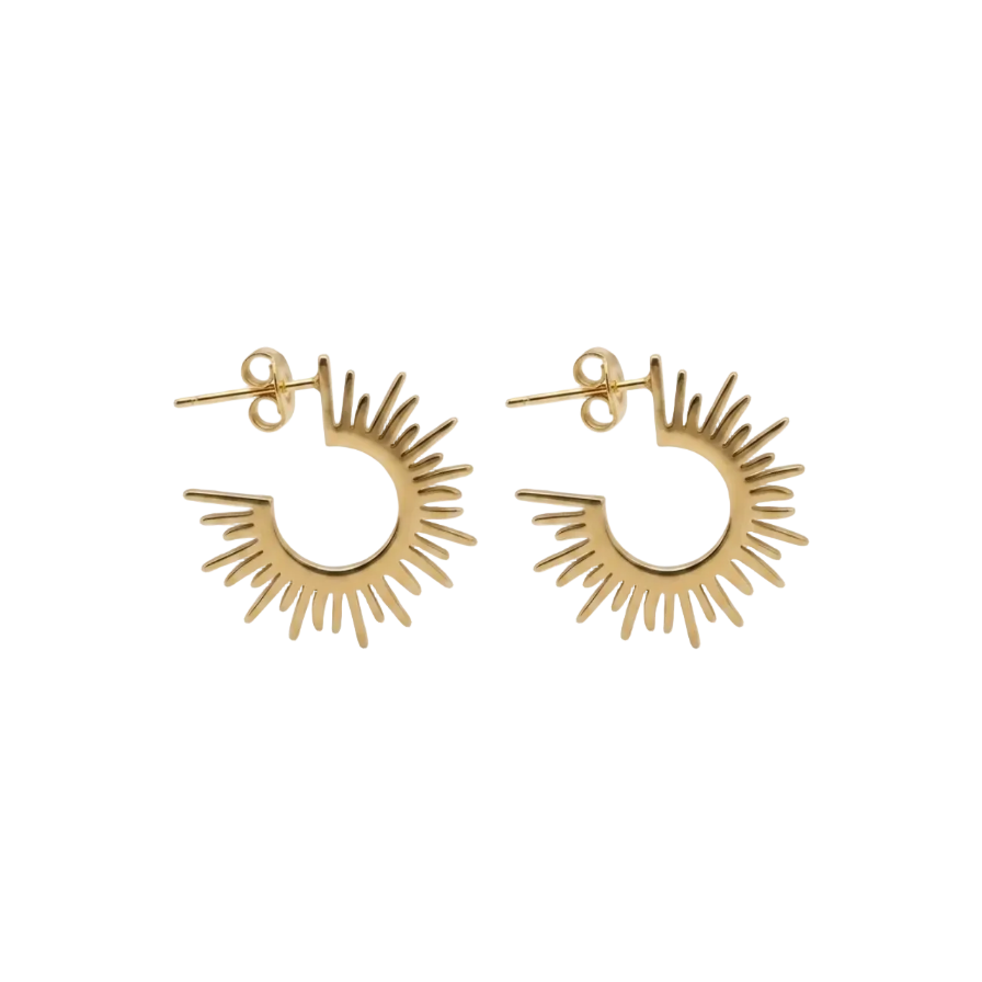 Helios Sunburst Hoop Earrings