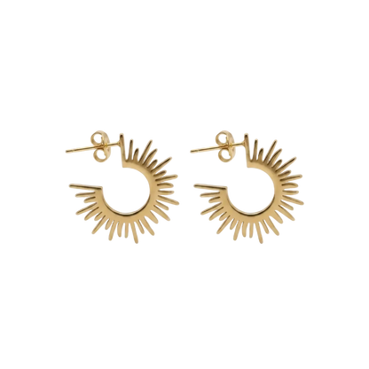 Helios Sunburst Hoop Earrings