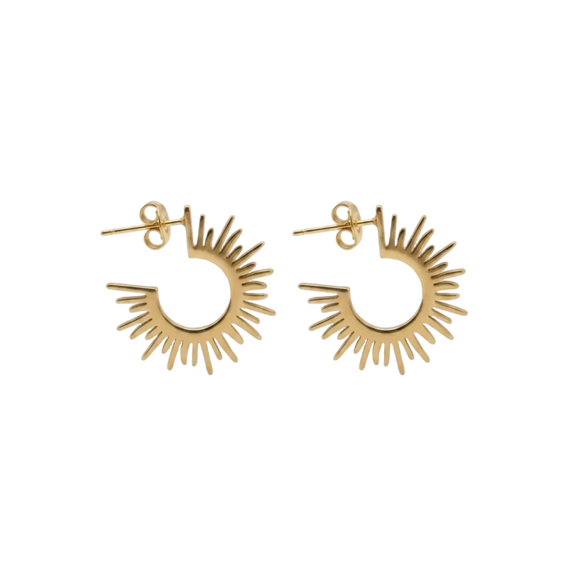 Helios Sunburst Hoop Earrings
