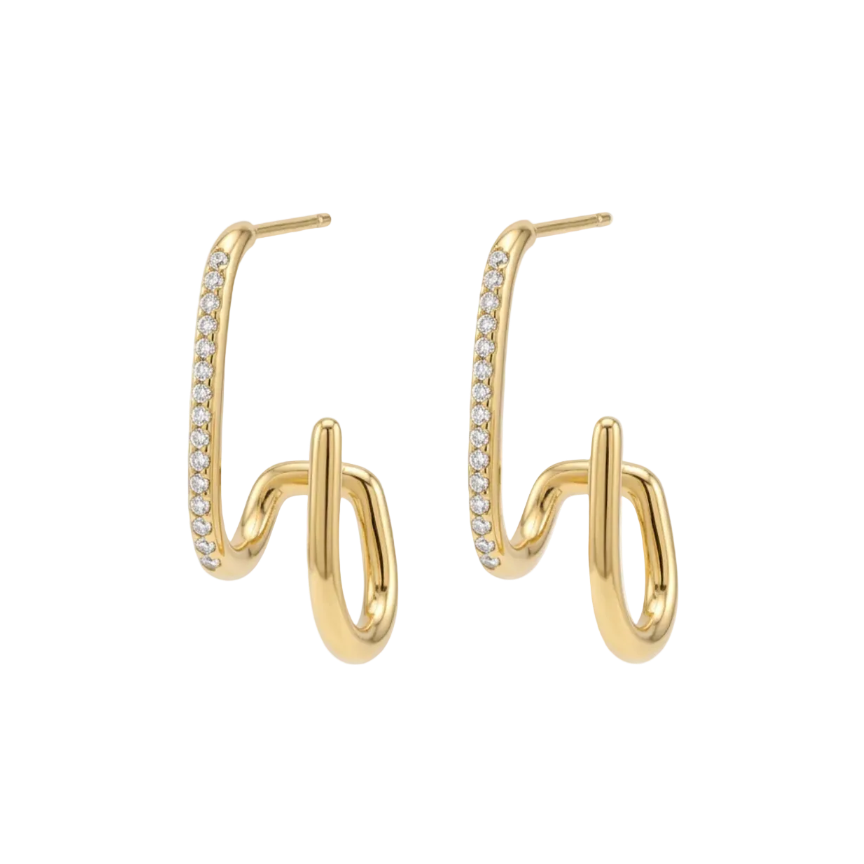 Celestia Pavé Twist Hoop Earrings