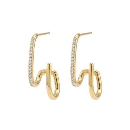 Celestia Pavé Twist Hoop Earrings