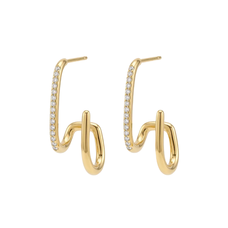 Celestia Pavé Twist Hoop Earrings