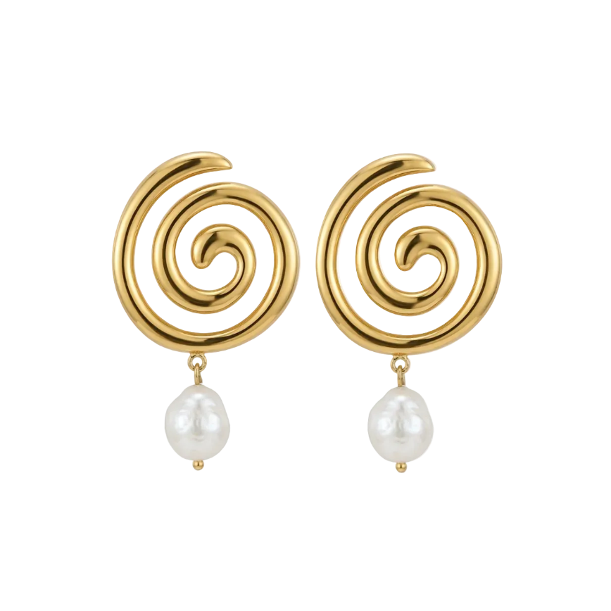 Callista Pearl Spiral Earrings