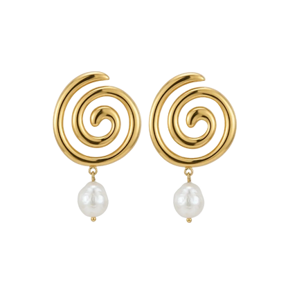 Callista Pearl Spiral Earrings