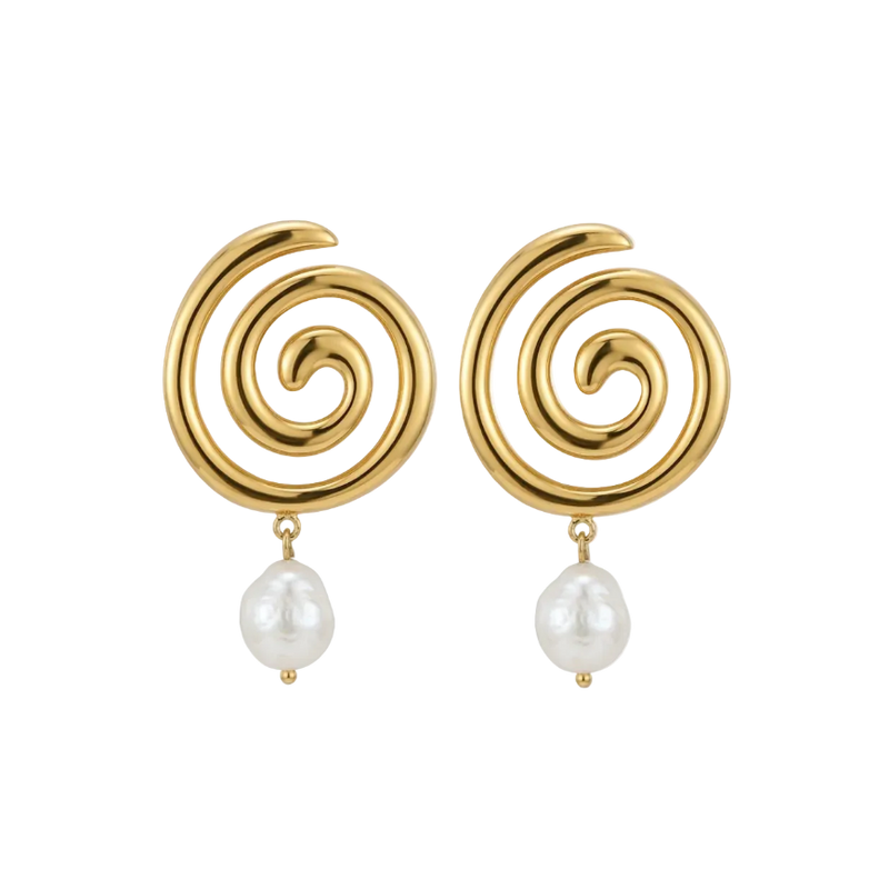 Callista Pearl Spiral Earrings